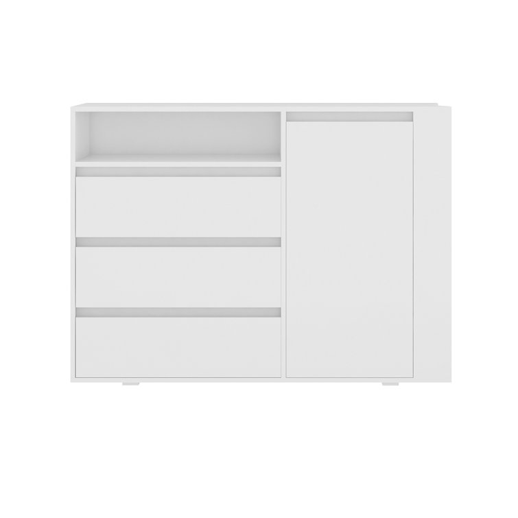 Wrought Studio White Storage With 3 Drawers And Leds Wayfair
